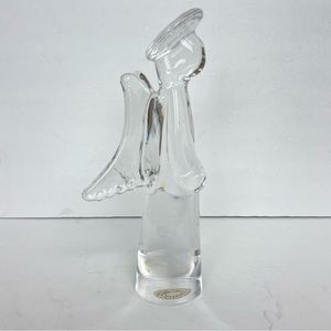 Toscany Lead Crystal Glass Winged Halo Angel 9.5” Tall Statue